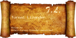 Turnai Lizander névjegykártya